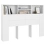 Voir la diapositive 4 : VIDAXL Armoire de tete de lit Blanc 140x19x103,5 cm