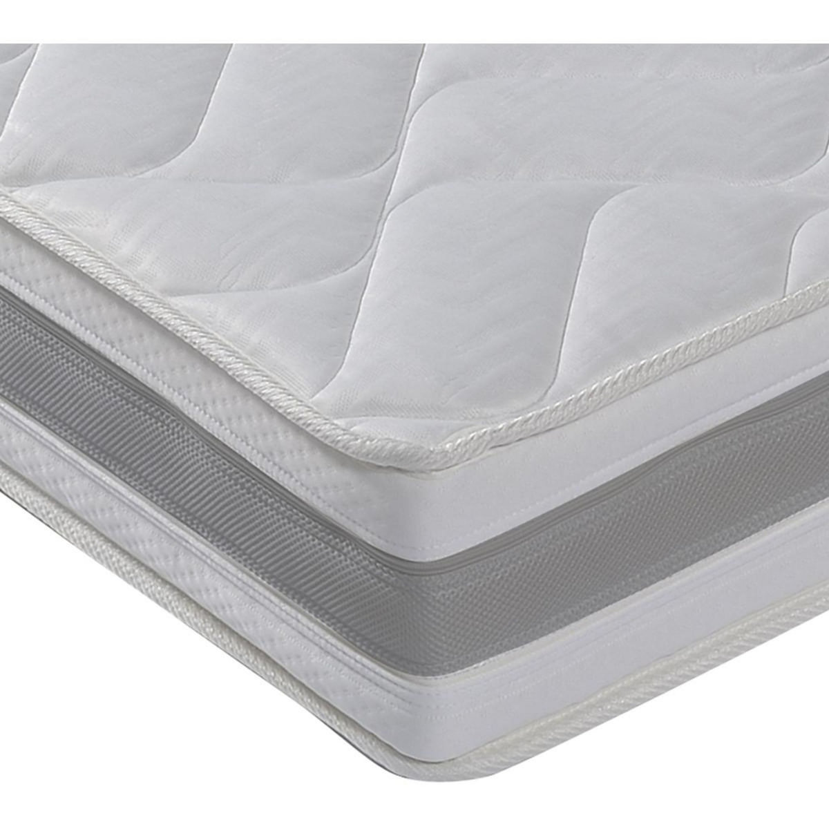 PRESTIGE Collection Ensemble matelas ressorts TEMPO GREY + sommier déco gris 140x190 cm 