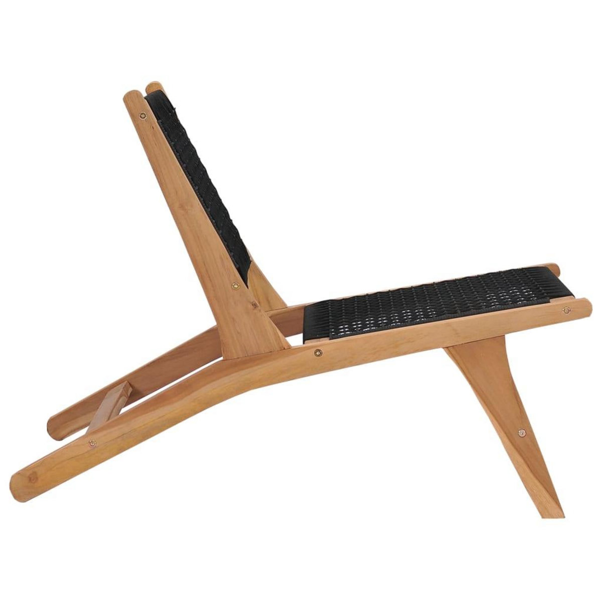 VIDAXL Chaise longue avec repose-pied Bois de teck solide et corde