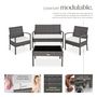 Voir la diapositive 3 : tectake Salon de jardin pour 4 personnes gris