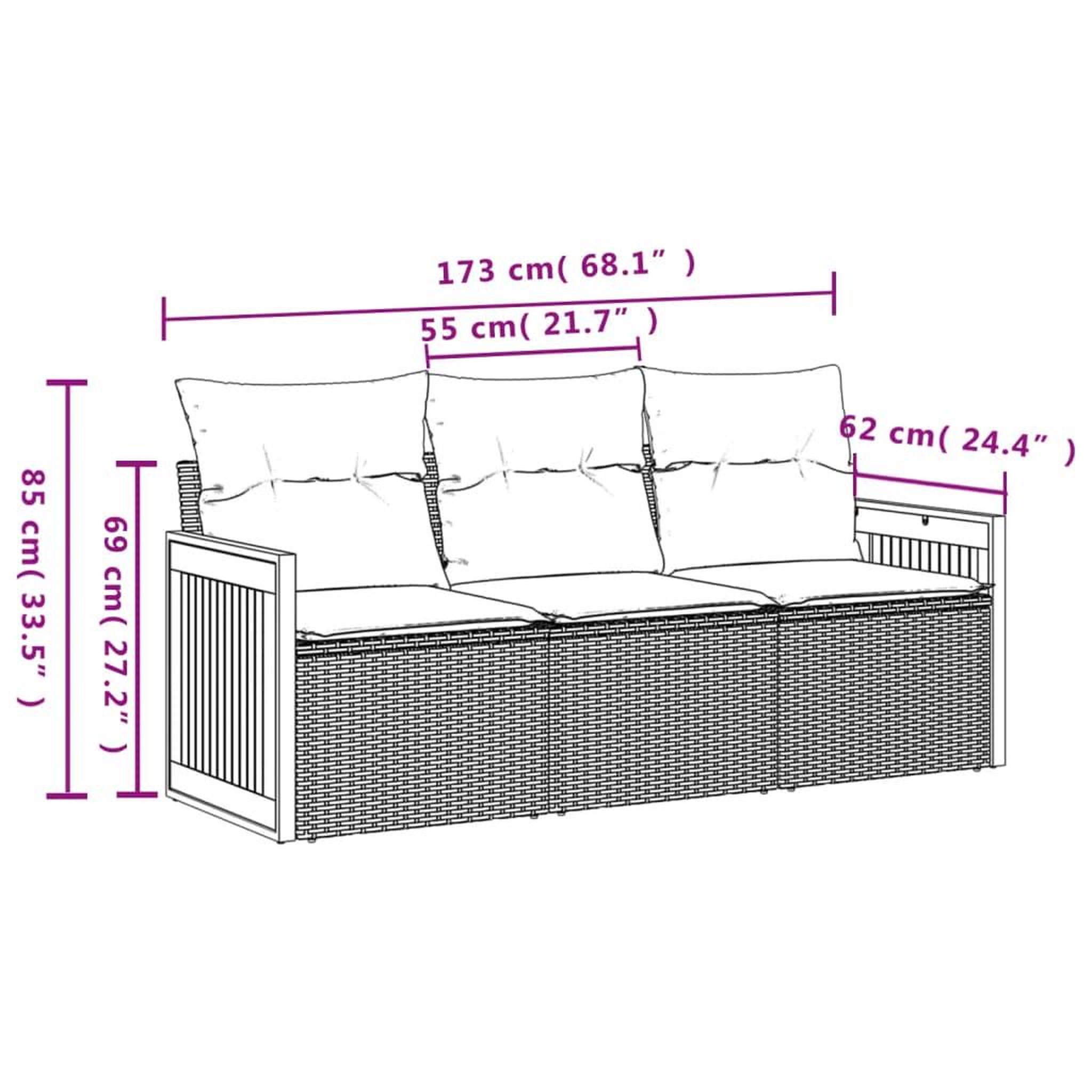 Voir la diapositive 3 : VIDAXL Salon de jardin avec coussins 3 pcs beige resine tressee
