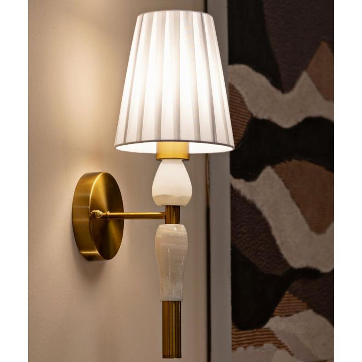 Paris Prix Applique Murale  Budapest  46cm Blanc & Or