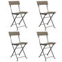 Voir la diapositive 2 : VIDAXL Chaises de bistrot pliantes lot de 4 Gris Resine tressee acier