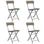 Voir la diapositive 2 : VIDAXL Chaises de bistrot pliantes lot de 4 Gris Resine tressee acier