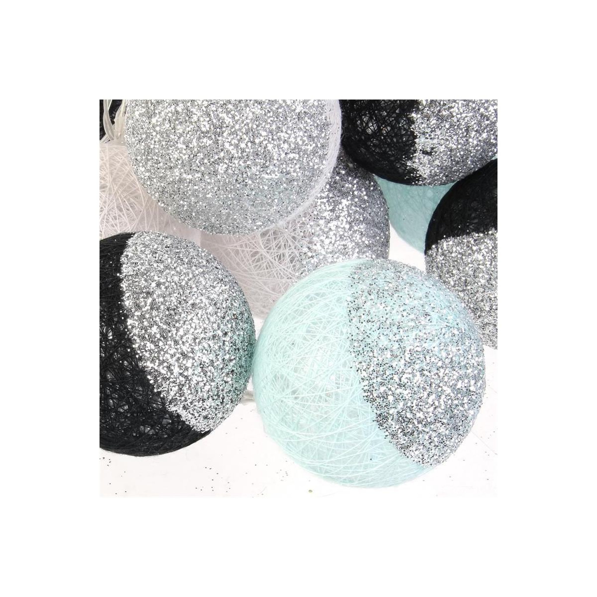 Voir la diapositive 2 : The Home Deco Factory Guirlande lumineuse à led  16 boules  300cm noir