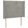 Voir la diapositive 2 : VIDAXL Tete de lit avec oreilles Gris clair 93x16x118/128 cm Velours