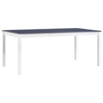 VIDAXL Table a manger Blanc et gris 180x90x73 cm Bois de pin