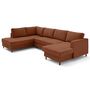 Voir la diapositive 4 : LISA DESIGN Jake - canapé panoramique d'angle gauche 7 places convertible avec coffre en tissu velours relief