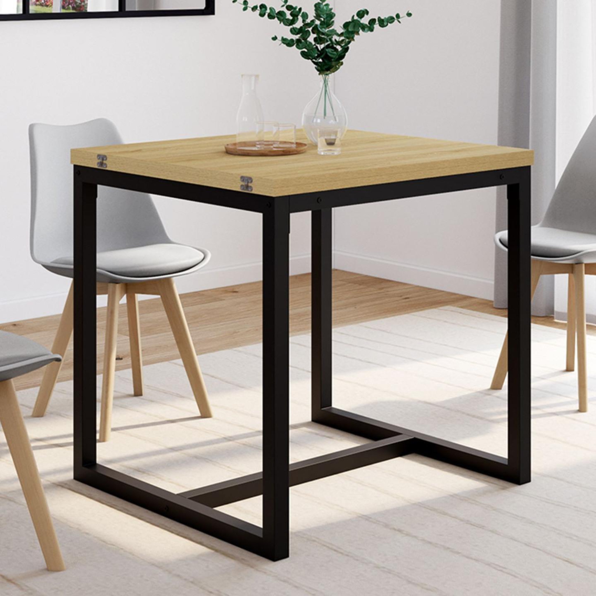 Voir la diapositive 4 : ID MARKET Table à manger extensible rectangle detroit 4-8 personnes design industriel 80-160 cm