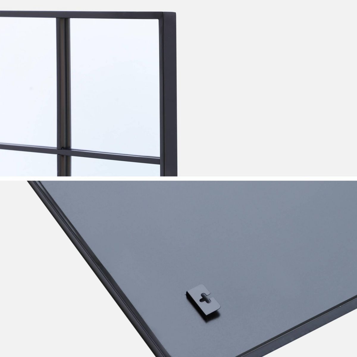 SWEEEK Miroir rectangulaire industriel acier noir - 3 tailles possibles - Terry