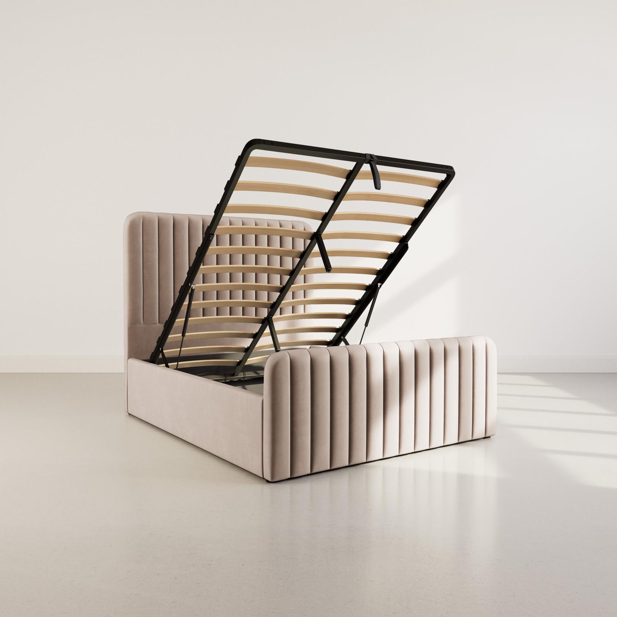 Voir la diapositive 3 : BEST MOBILIER Alice - lit coffre - 160x200 cm - en velours