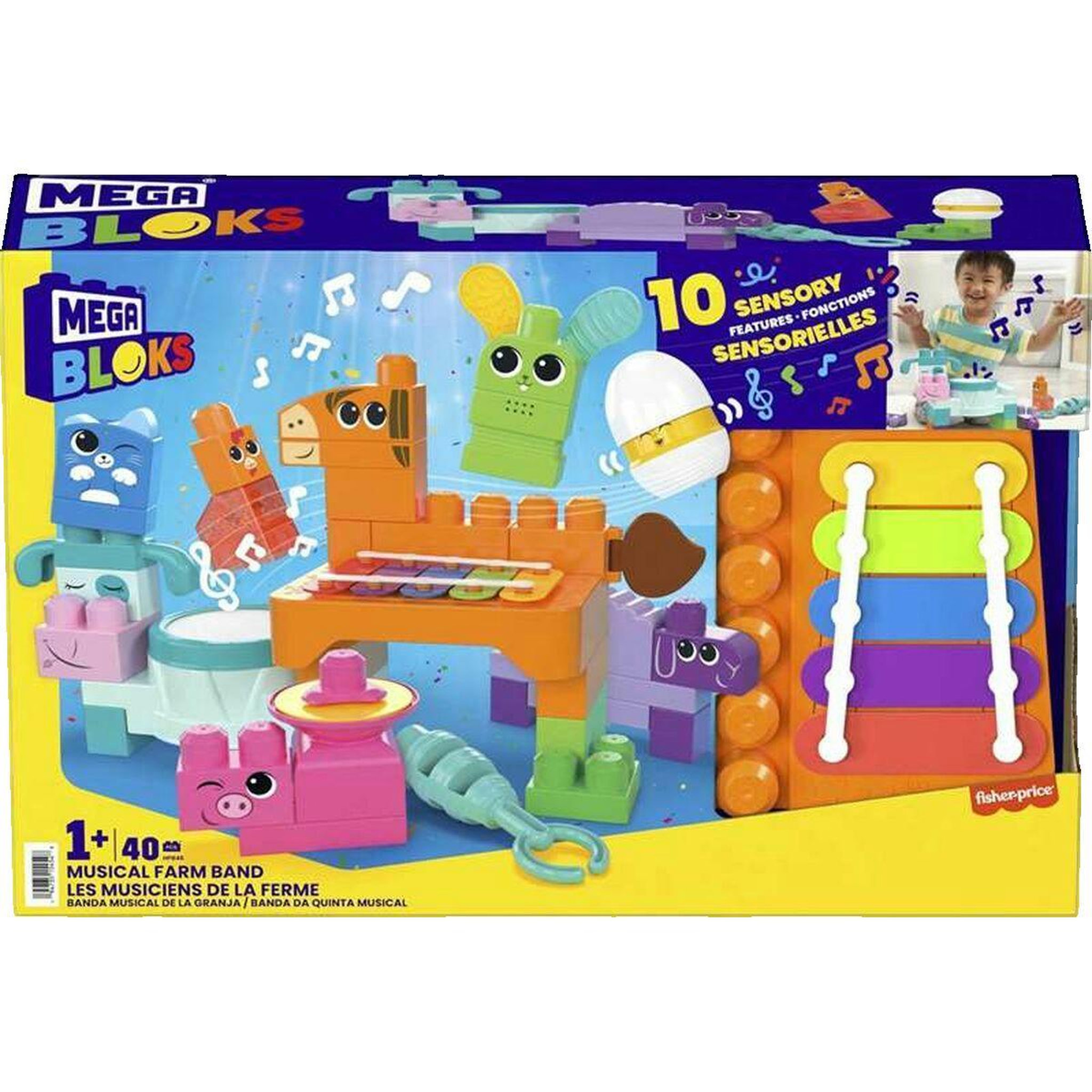 Voir la diapositive 2 : MEGA BLOKS Jouet Mega Bloks L'orchestre de la ferme interactif