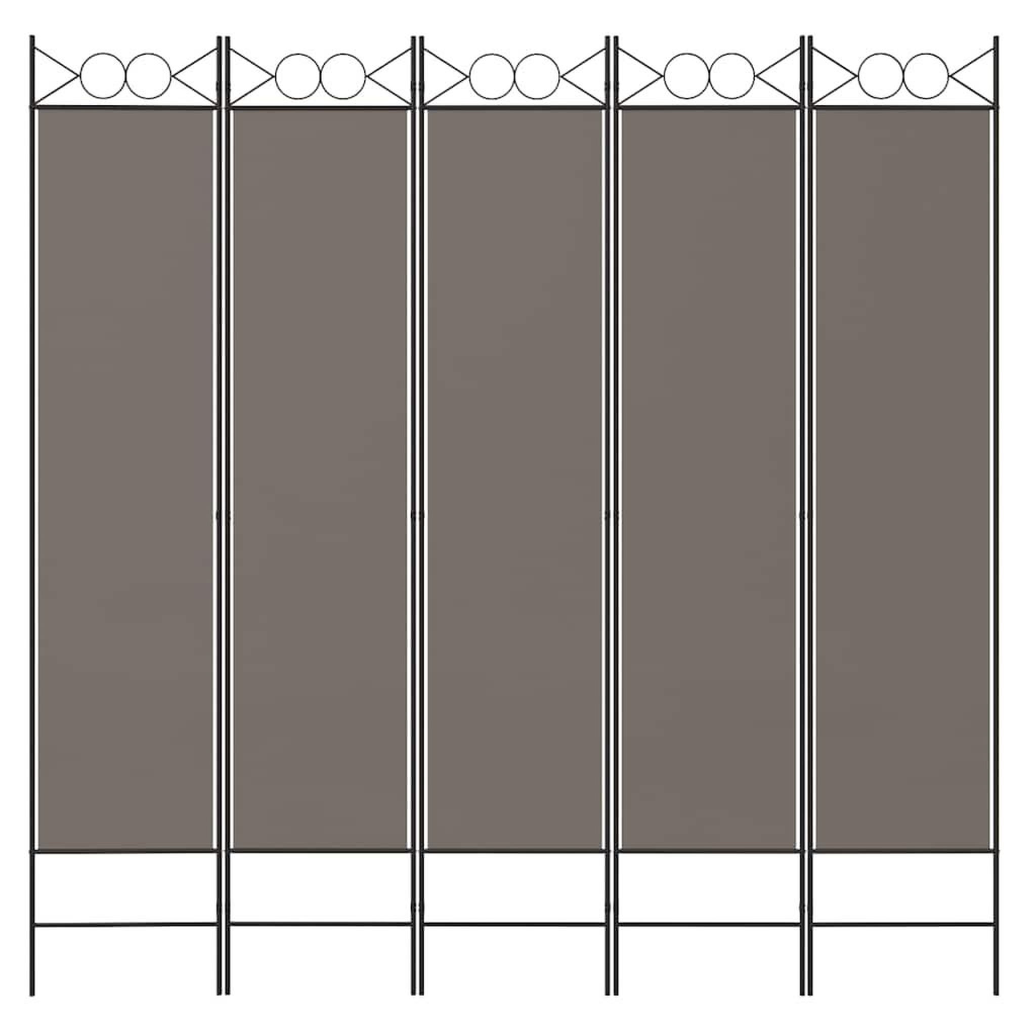 Voir la diapositive 3 : VIDAXL Cloison de separation 5 panneaux Anthracite 200x220 cm Tissu
