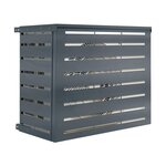 ID MARKET Cache climatiseur en métal gris anthracite protection unité extérieur 110 x 55 x 80 cm