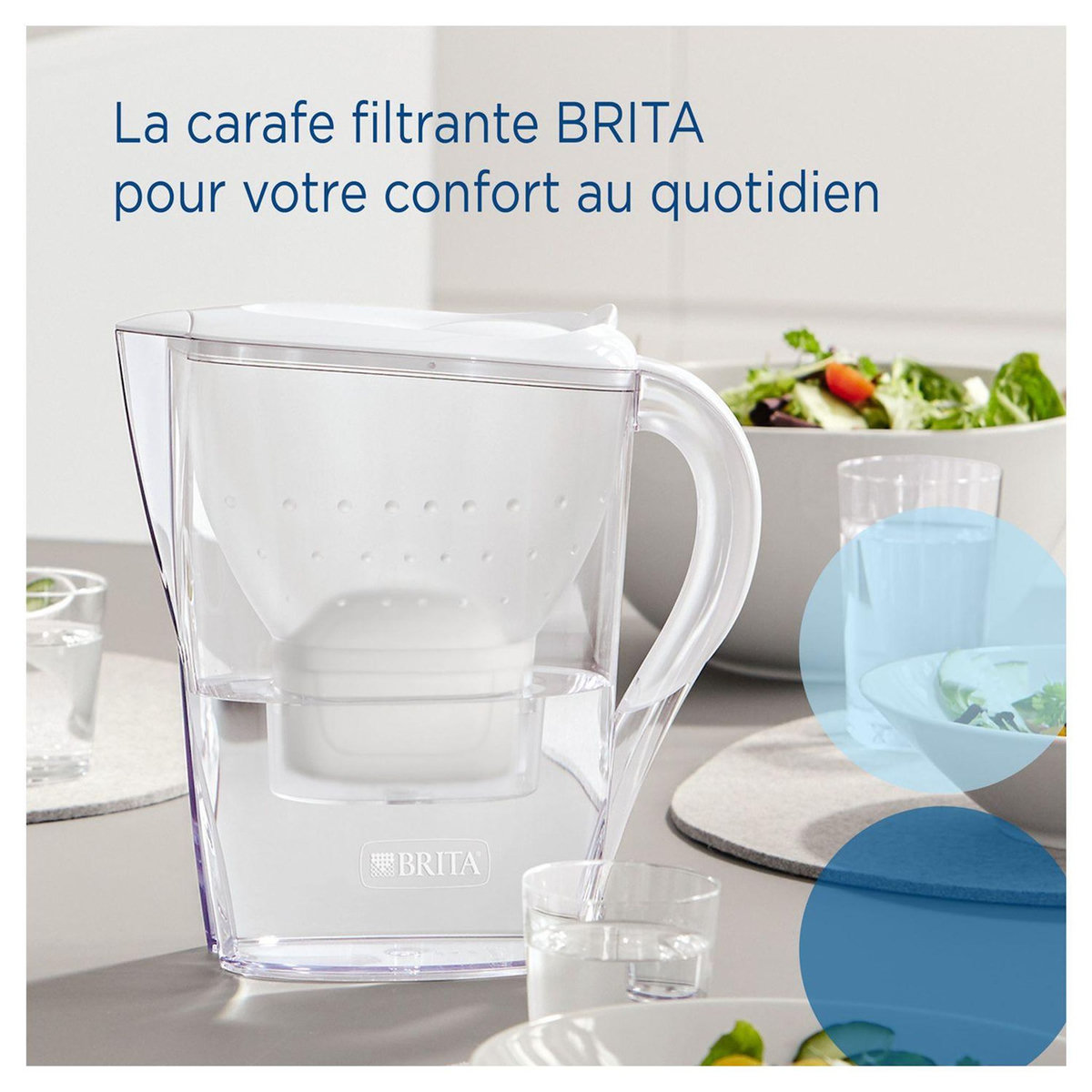 BRITA MAXTRA Carafe filtrante Marella blanche (2.4L) inclus 4 cartouches filtrantes
