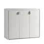 Voir la diapositive 1 : QBIK Armoire 3 portes Grise Résine avec étagère intérieure L 98 x P35 x H84 cm QBIK