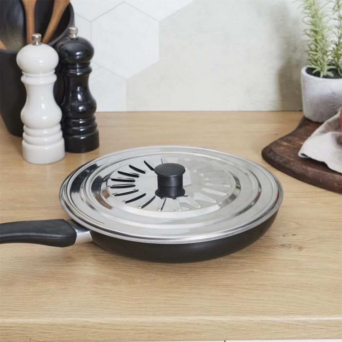 Paris Prix Couvercle de Cuisson en Inox  Universel  26cm Argent