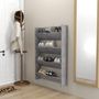 Voir la diapositive 3 : VIDAXL Armoires a chaussures murales 2 pcs Gris beton 80x18x60 cm