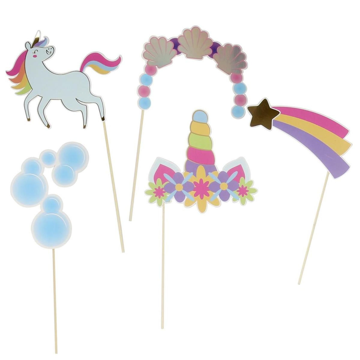 Paris Prix Lot de 10 Bâtons Photo  Licorne & Sirène  30cm Multicolore