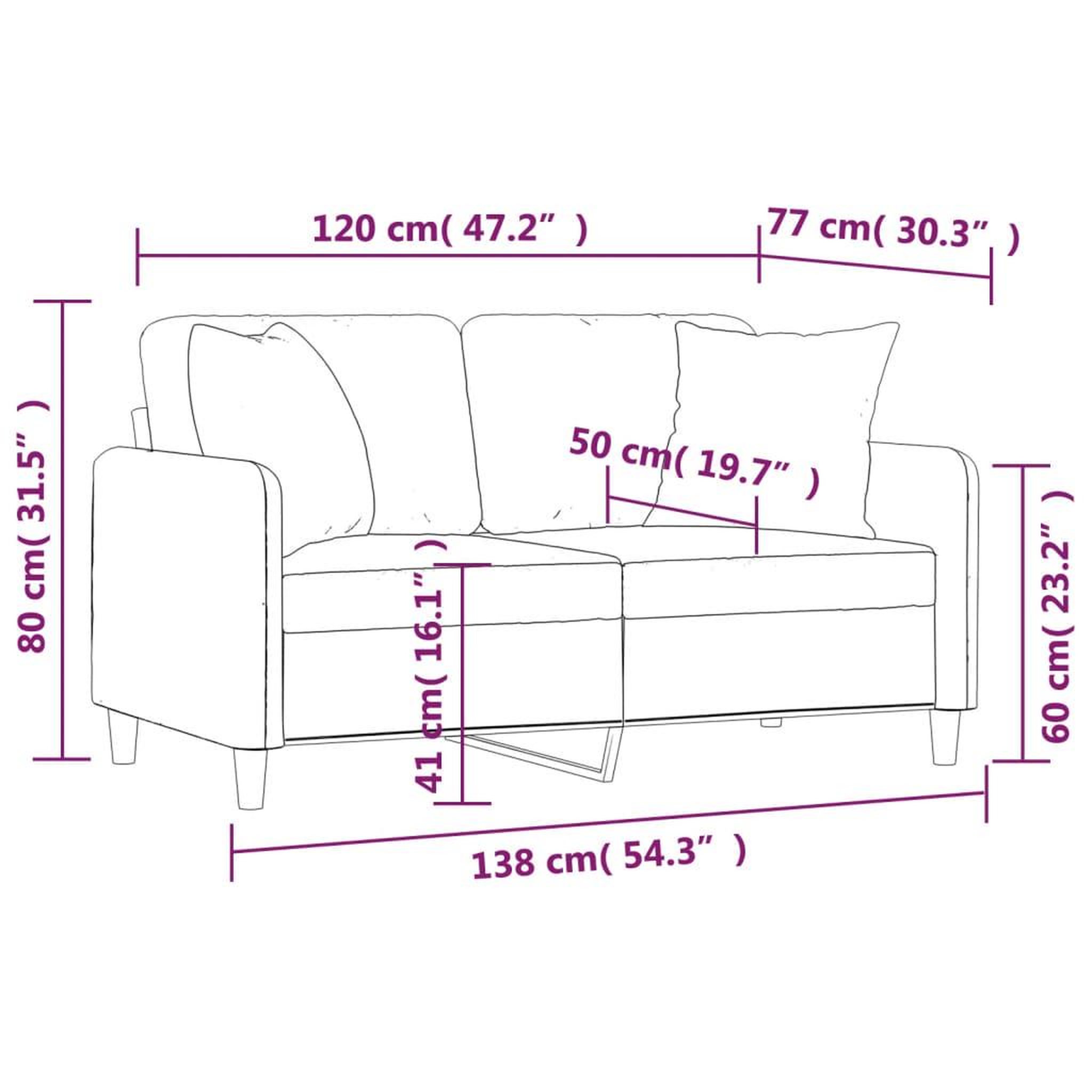 Voir la diapositive 6 : VIDAXL Canape 2 places avec oreillers gris clair 120 cm tissu