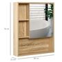 Voir la diapositive 3 : HOMCOM Armoire murale de rangement salle de bain avec porte miroir couleur bois de chêne dim. 60L x 15l x H76 cm