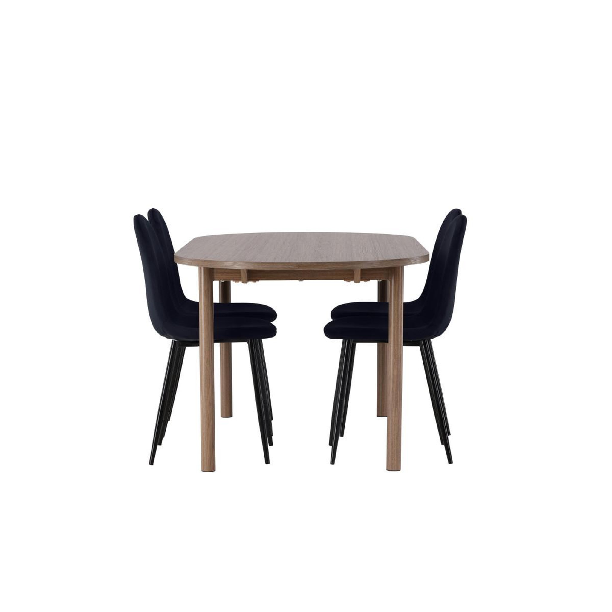 Voir la diapositive 3 : Paris Prix Ensemble table à manger & 4 chaises  andy & polar  180cm naturel & noir
