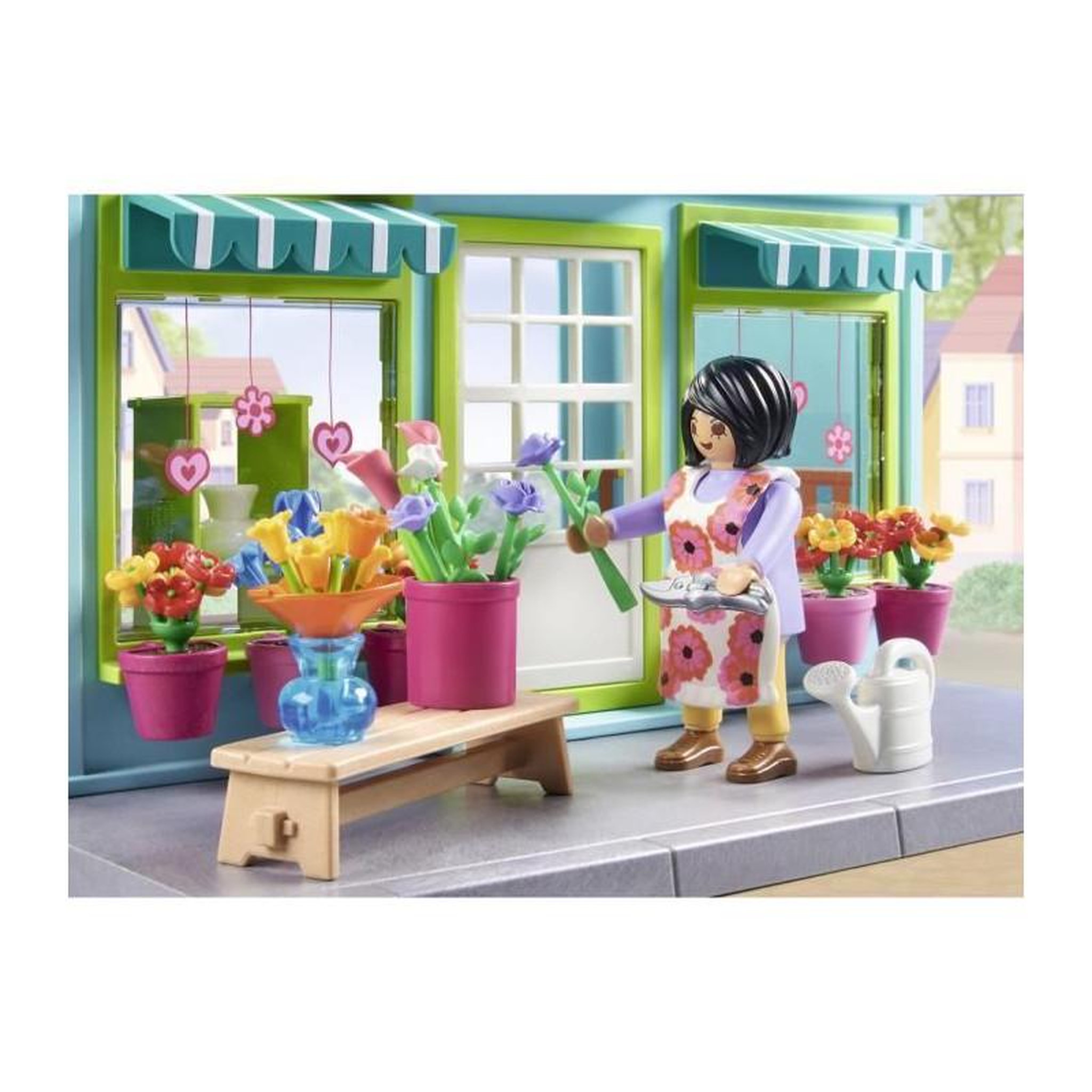 Voir la diapositive 4 : PLAYMOBIL Ensemble de jeu Playmobil Boutique de fleuriste et salon de thé Playmobil
