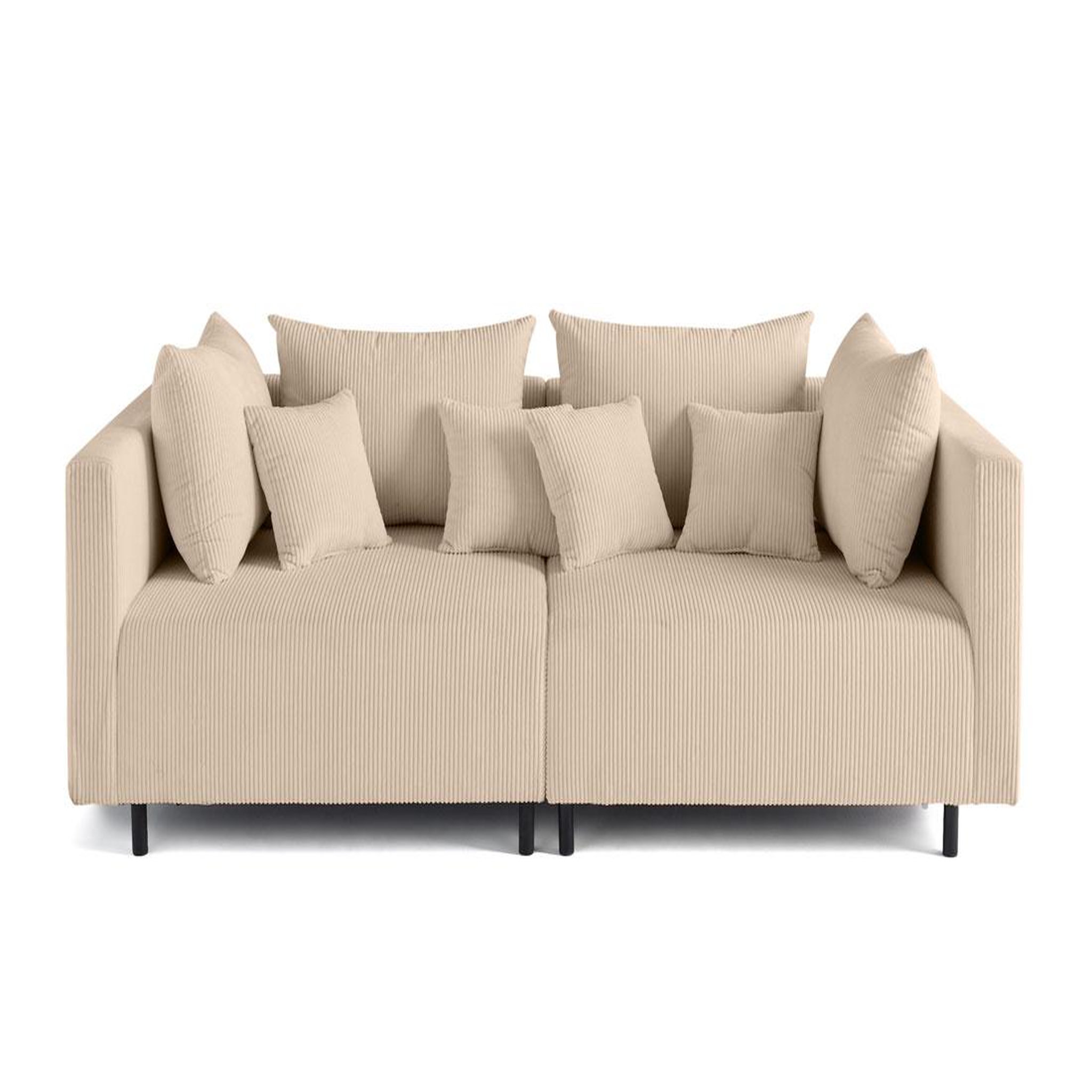 BEST MOBILIER Edinburg - canapé modulable 2 places - en velours côtelé. Coloris disponibles : Noir, Vert, Jaune, Gris, Orange, Beige, Bleu