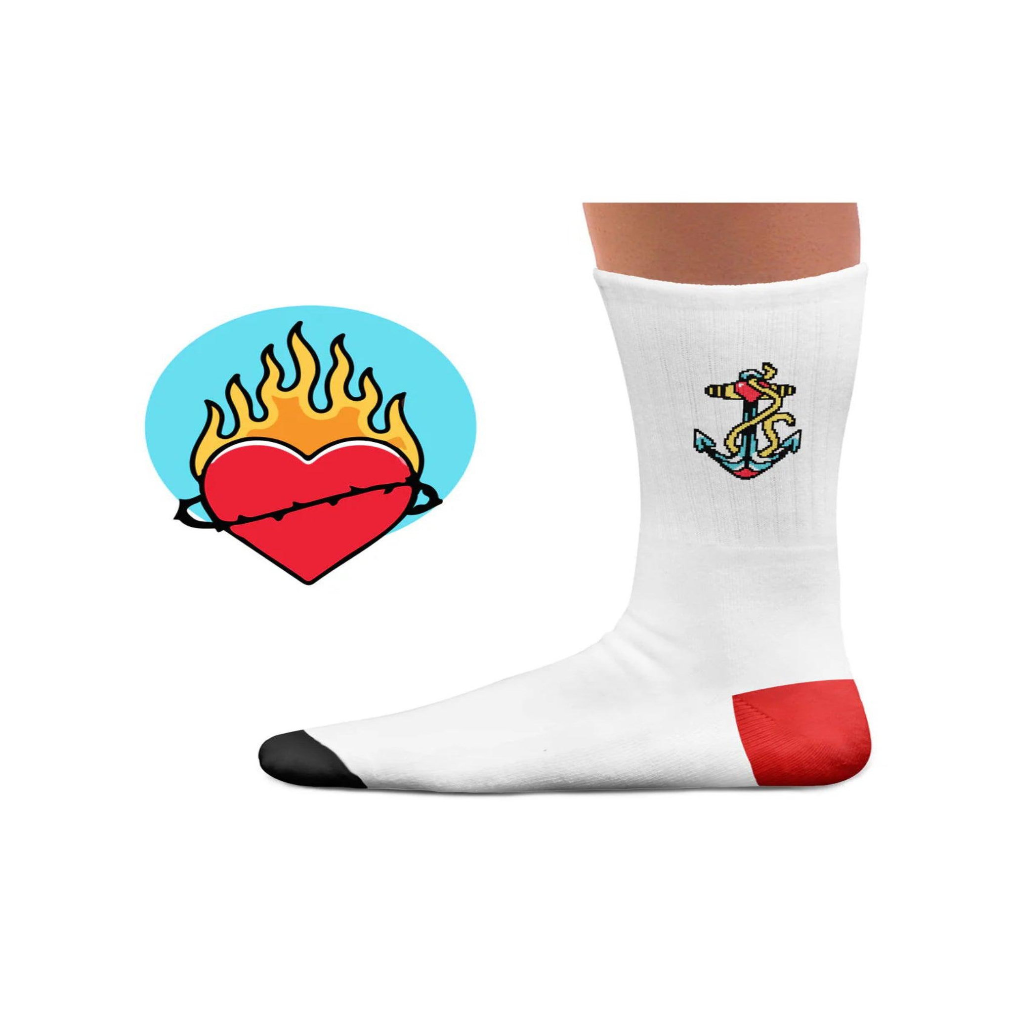 Voir la diapositive 4 : SOCK AFFAIRS Chaussettes sport tatouage symboles romantiques