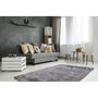 Voir la diapositive 2 : Paris Prix Tapis Shaggy Fait Main  Diamond  Gris Blanc