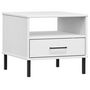 Voir la diapositive 2 : VIDAXL Table de chevet avec pieds en metal Blanc Bois pin massif OSLO