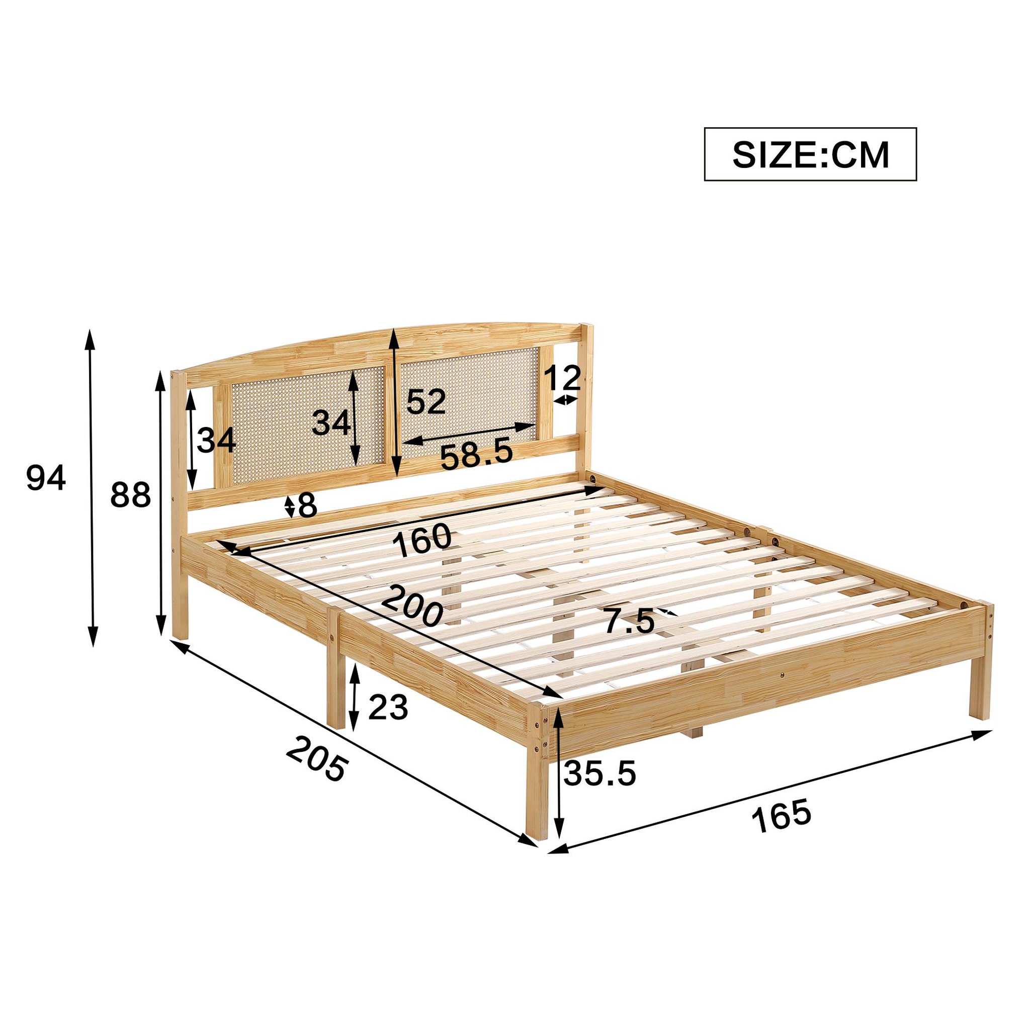 Voir la diapositive 2 : MERAX Lit 2 places 160x200cm pin coloris naturel