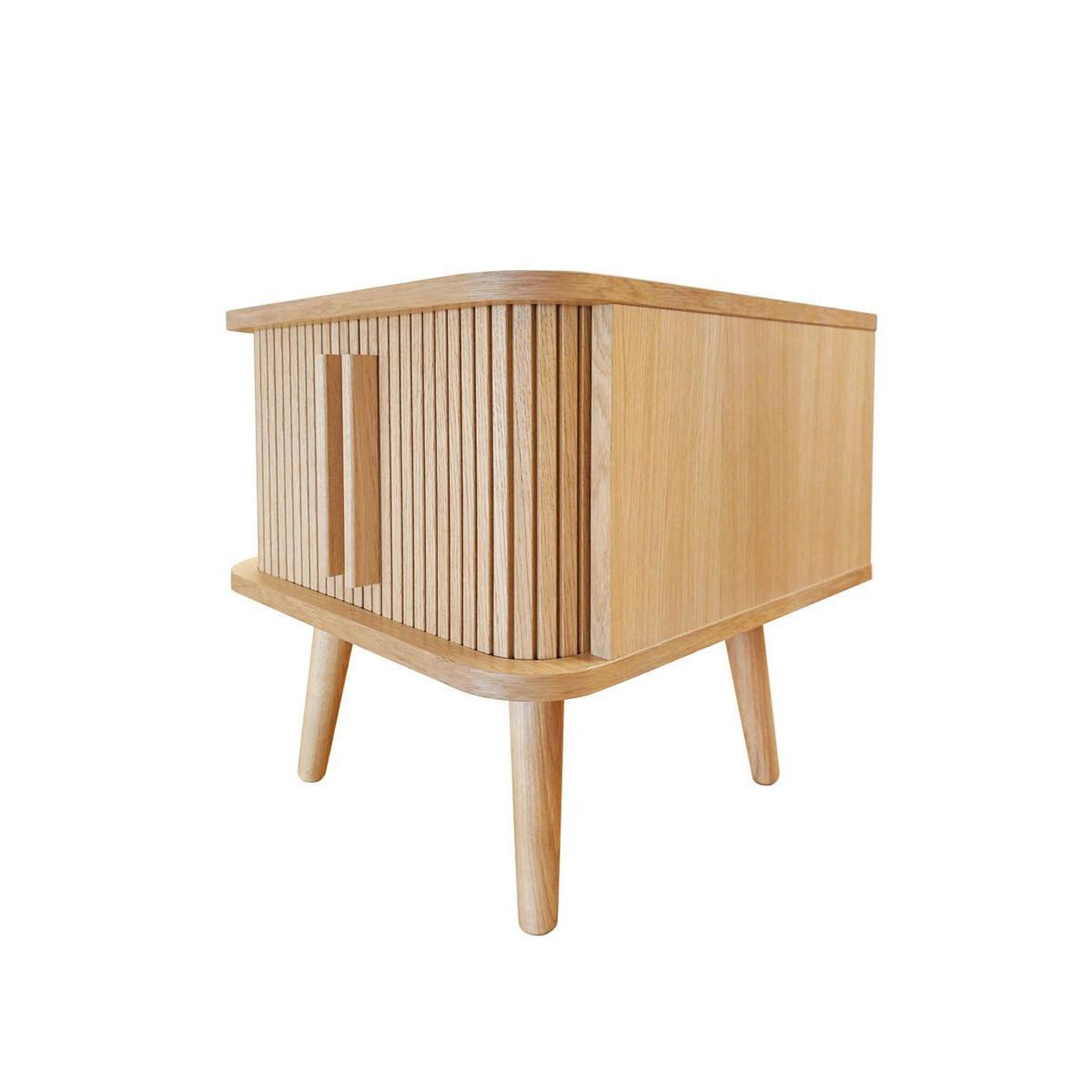 Voir la diapositive 2 : Paris Prix Table de chevet design  rove  50cm chêne