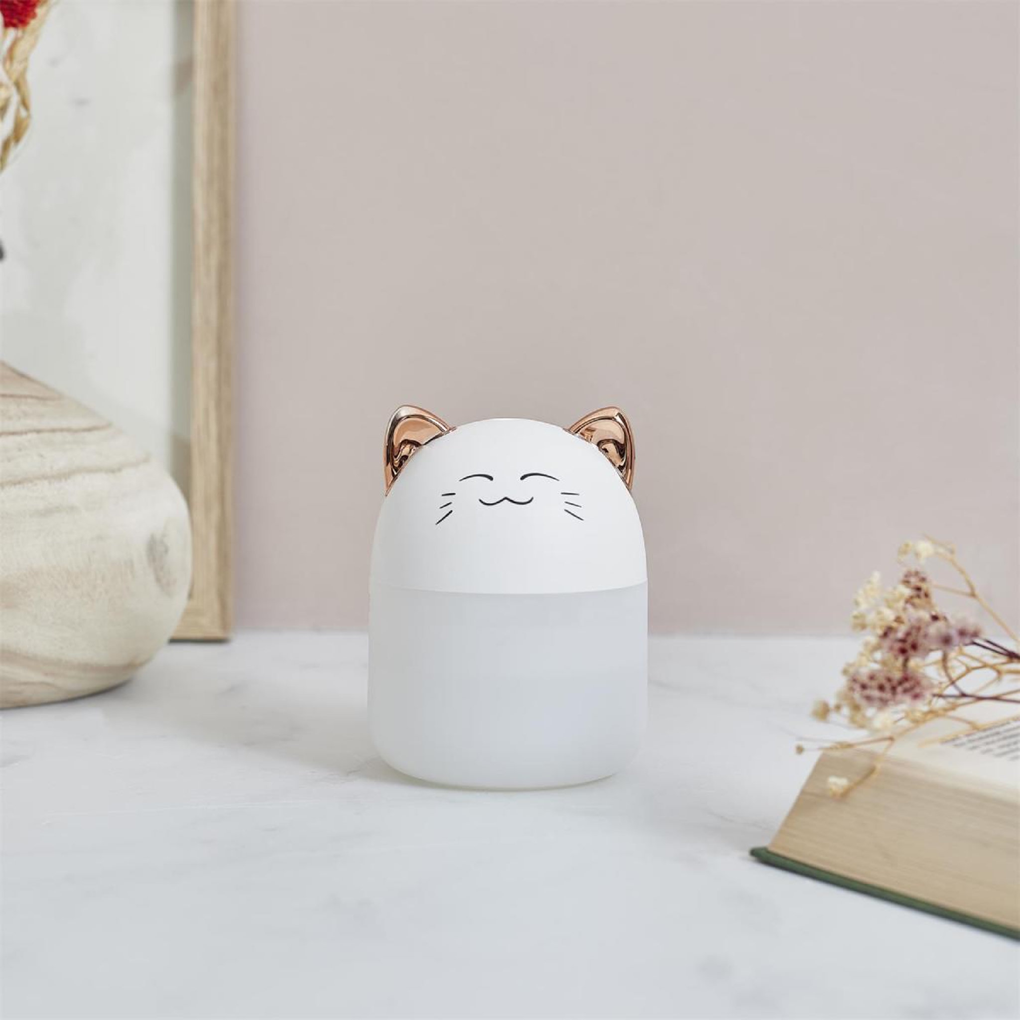 Voir la diapositive 3 : The Home Deco Factory Diffuseur de Parfum LED  Chat  200ml Blanc