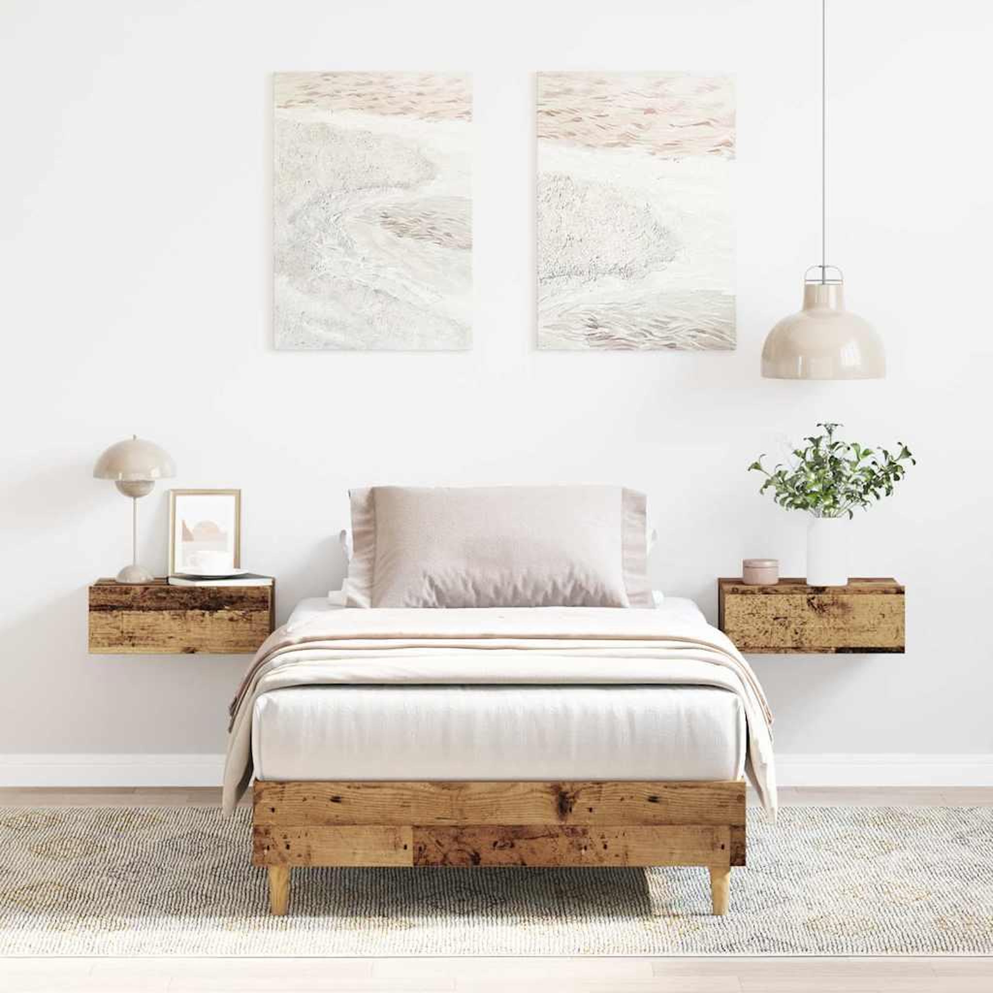 VIDAXL Cadre de lit sans matelas vieux bois 100x200 cm bois ingenierie