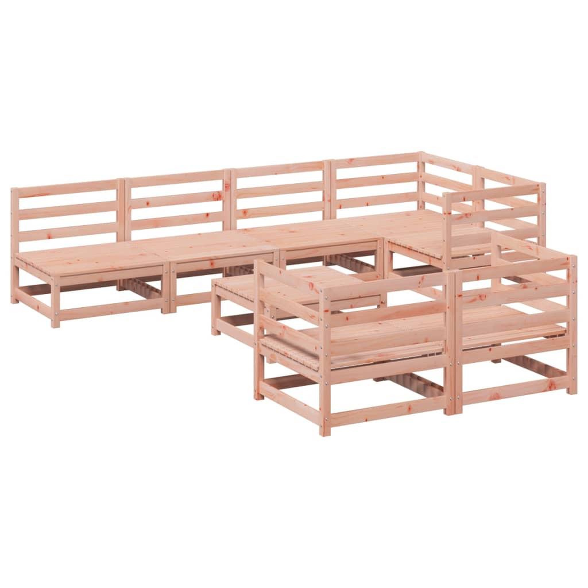 Voir la diapositive 2 : VIDAXL Salon de jardin 8 pcs bois massif sapin de douglas