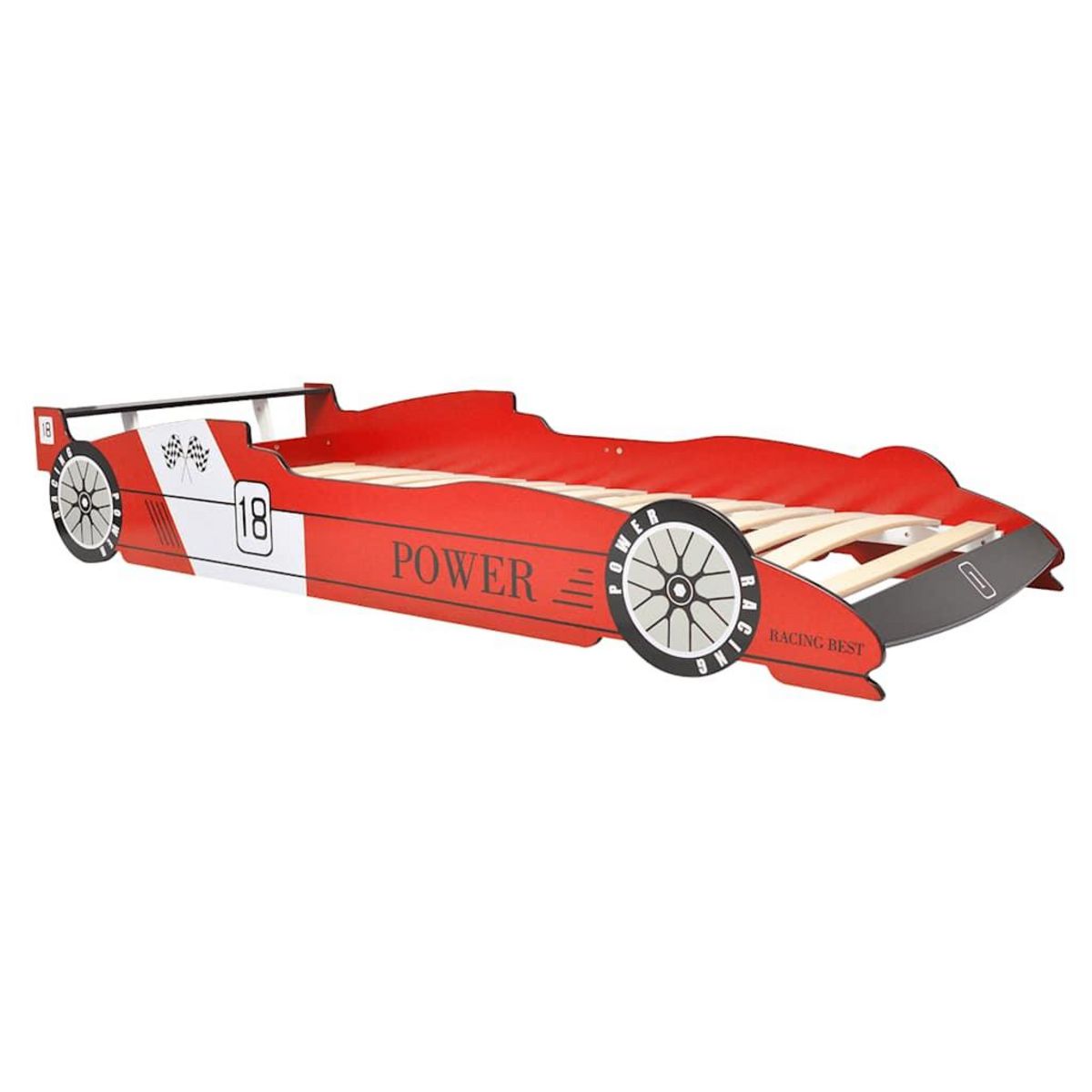 VIDAXL Lit voiture de course pour enfants avec LED 90 x 200 cm Rouge