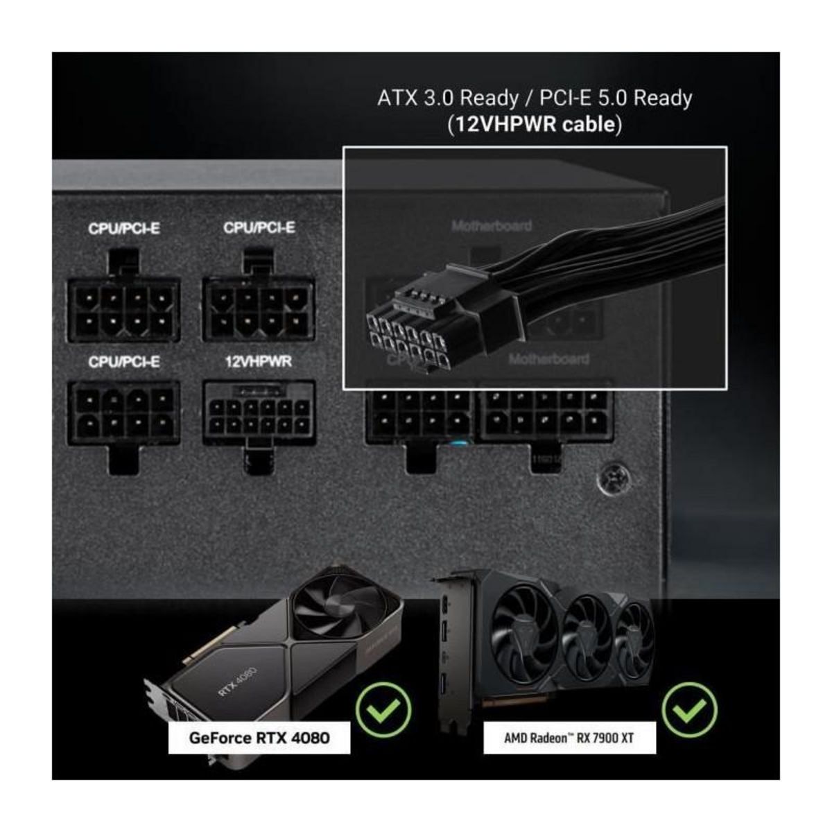 BitFenix BITFENIX BFG GOLD 850W (80+ Gold) ATX 3.0 - Alimentation PC - 850W