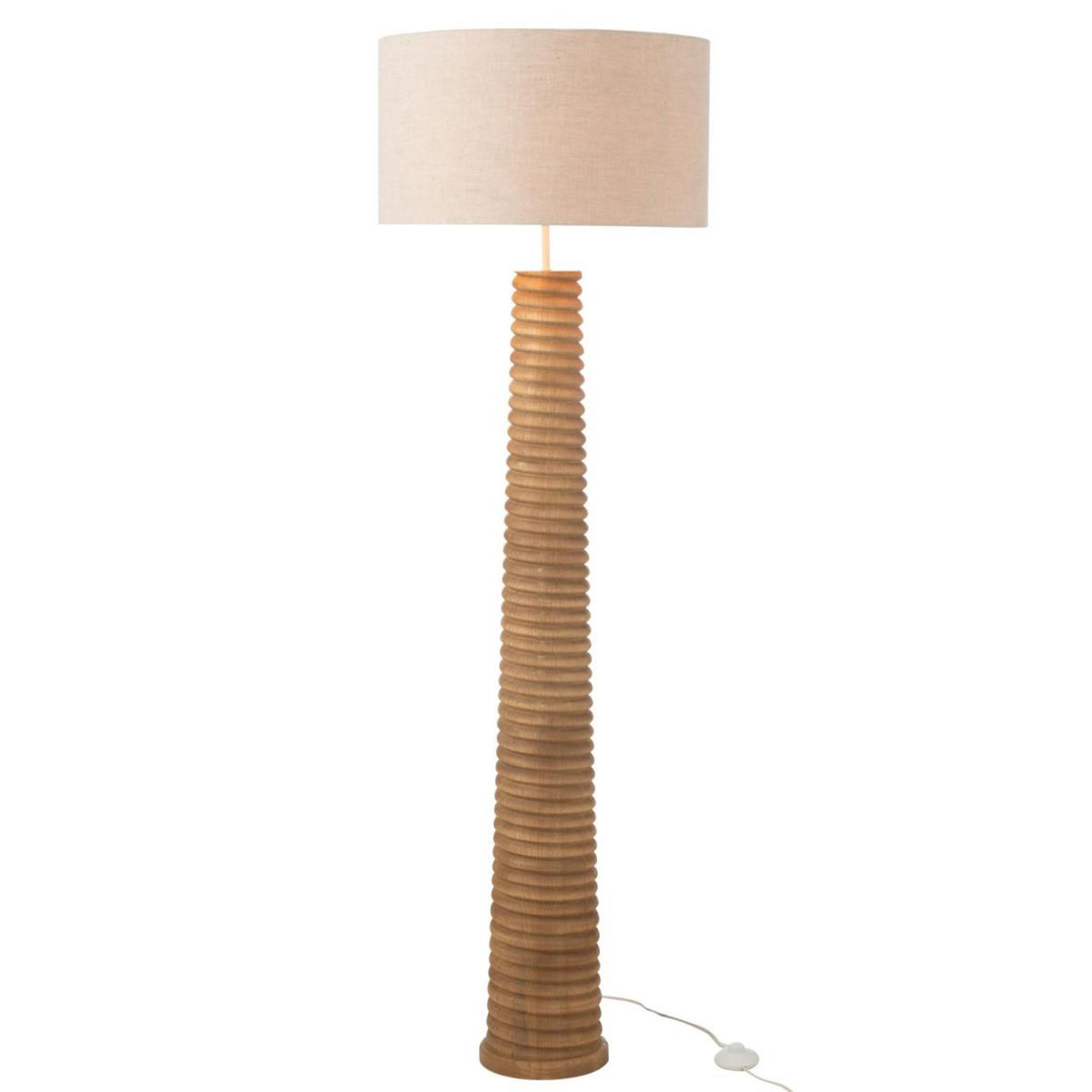 Voir la diapositive 2 : J-LINE Lampadaire filetage en bois  ailanthus  160cm naturel