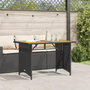 Voir la diapositive 3 : VIDAXL Table de jardin et dessus en bois noir 110x68x70 cm poly rotin