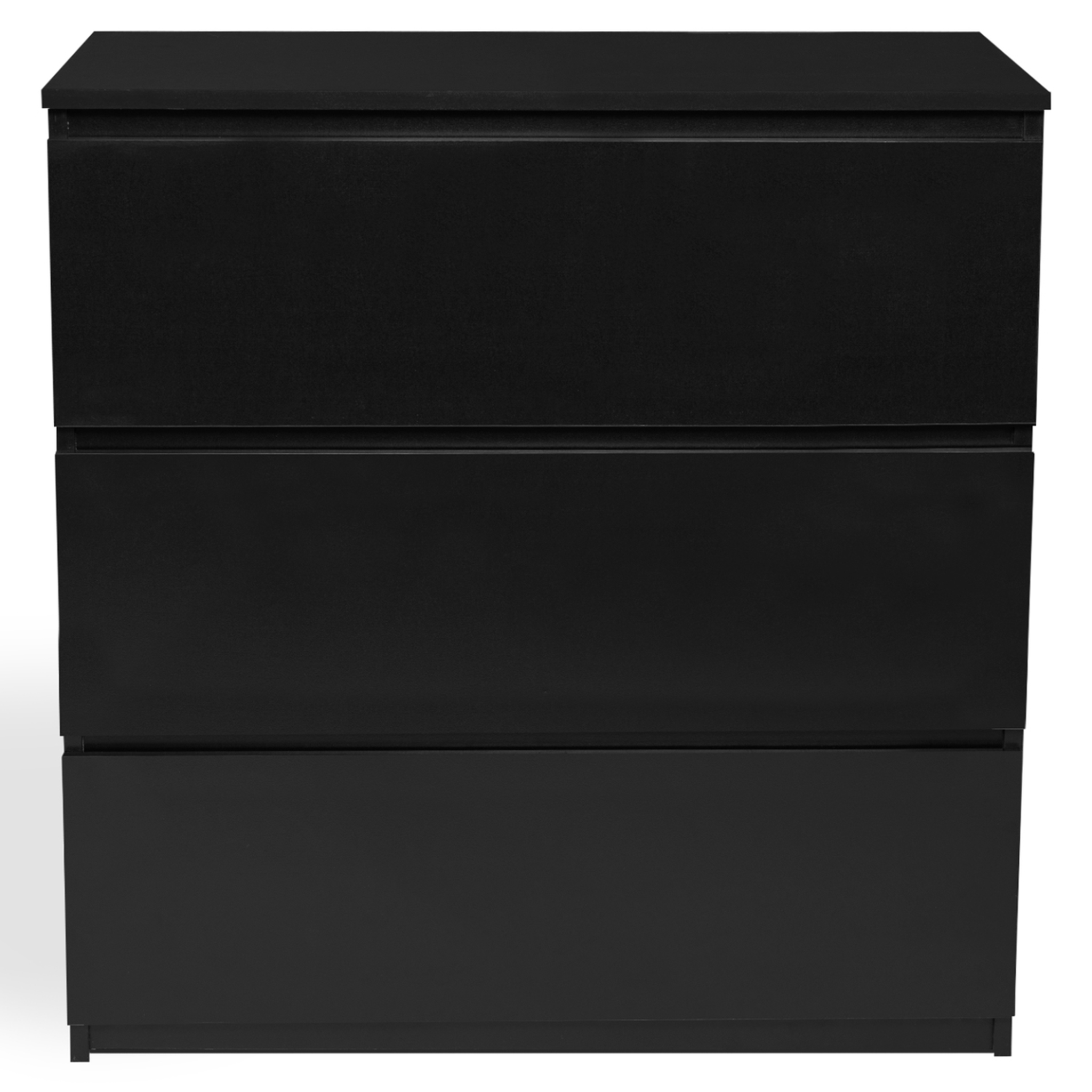 Voir la diapositive 3 : ID MARKET Commode 3 tiroirs tomi 78 cm bois noir