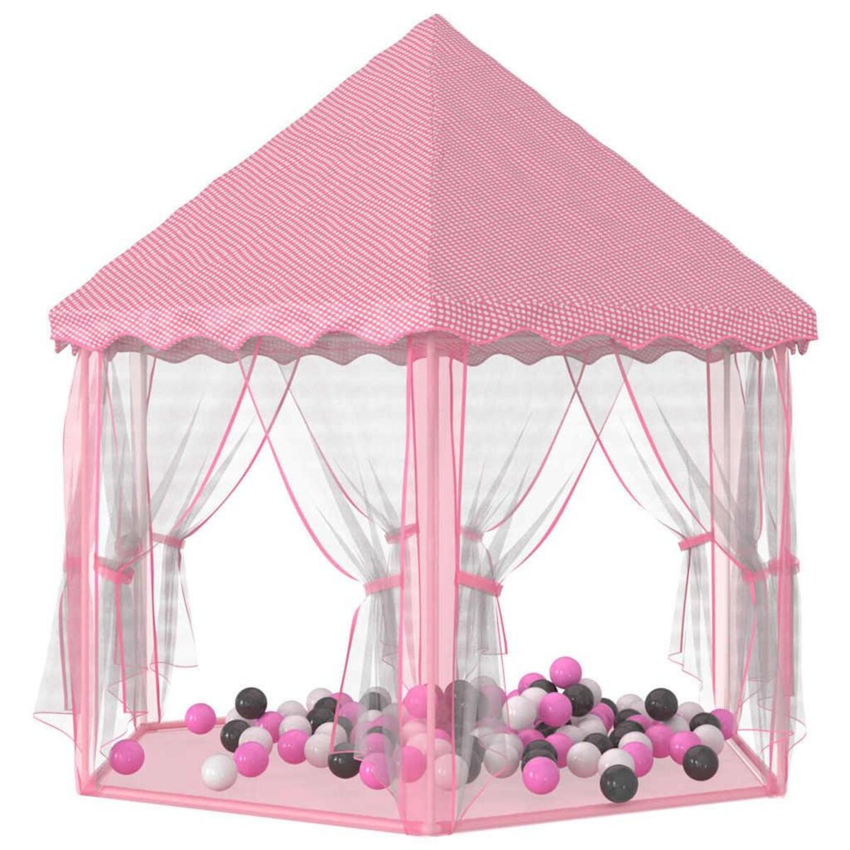 VIDAXL Tente de jeu princesse avec 250 balles Rose 133x140 cm