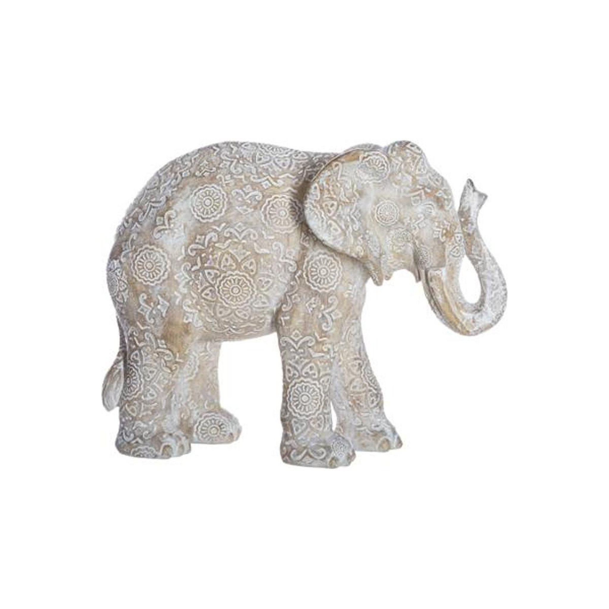 Voir la diapositive 2 : ATMOSPHERA Statuette en résine  éléphant  15cm beige