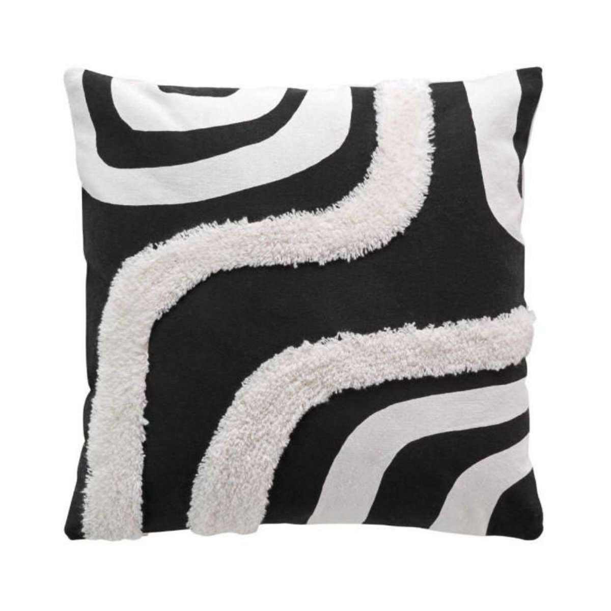 Paris Prix Housse de Coussin Déco  Mirade  40x40cm Noir