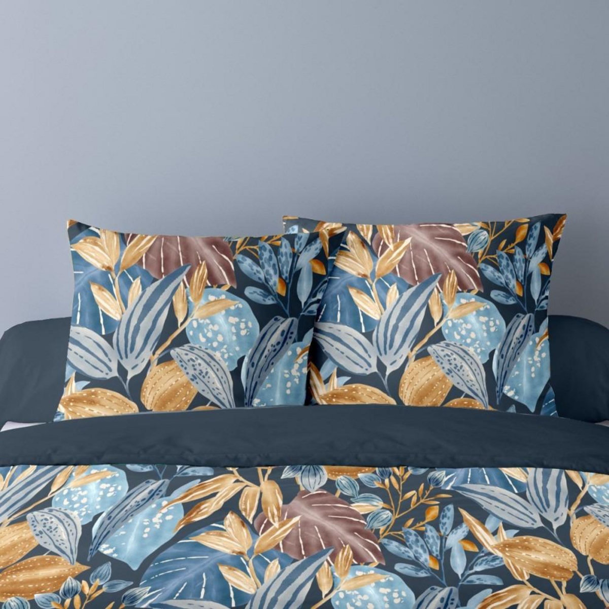 Dourev Housse de couette 240x220 MILAN + 2 taies Percale de coton