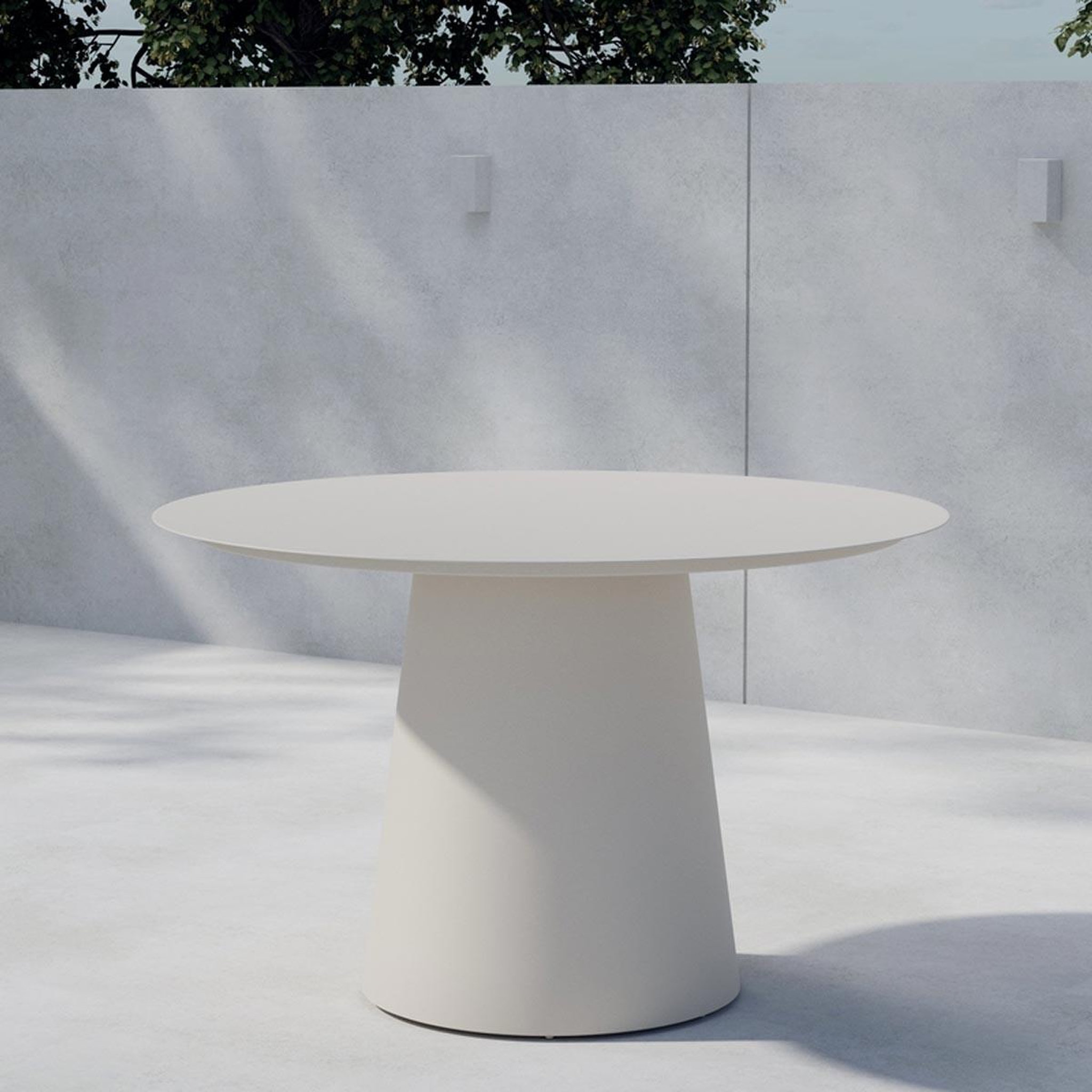 Voir la diapositive 2 : Paris Prix Table de jardin ronde  lanzo  120cm beige