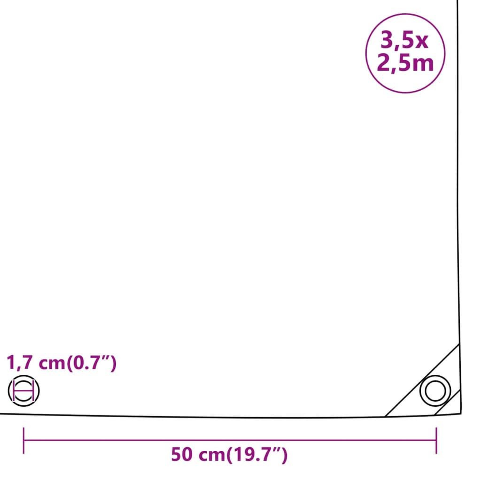 Voir la diapositive 6 : VIDAXL Bache de protection 650 g/m² 3,5x2,5 m Noir