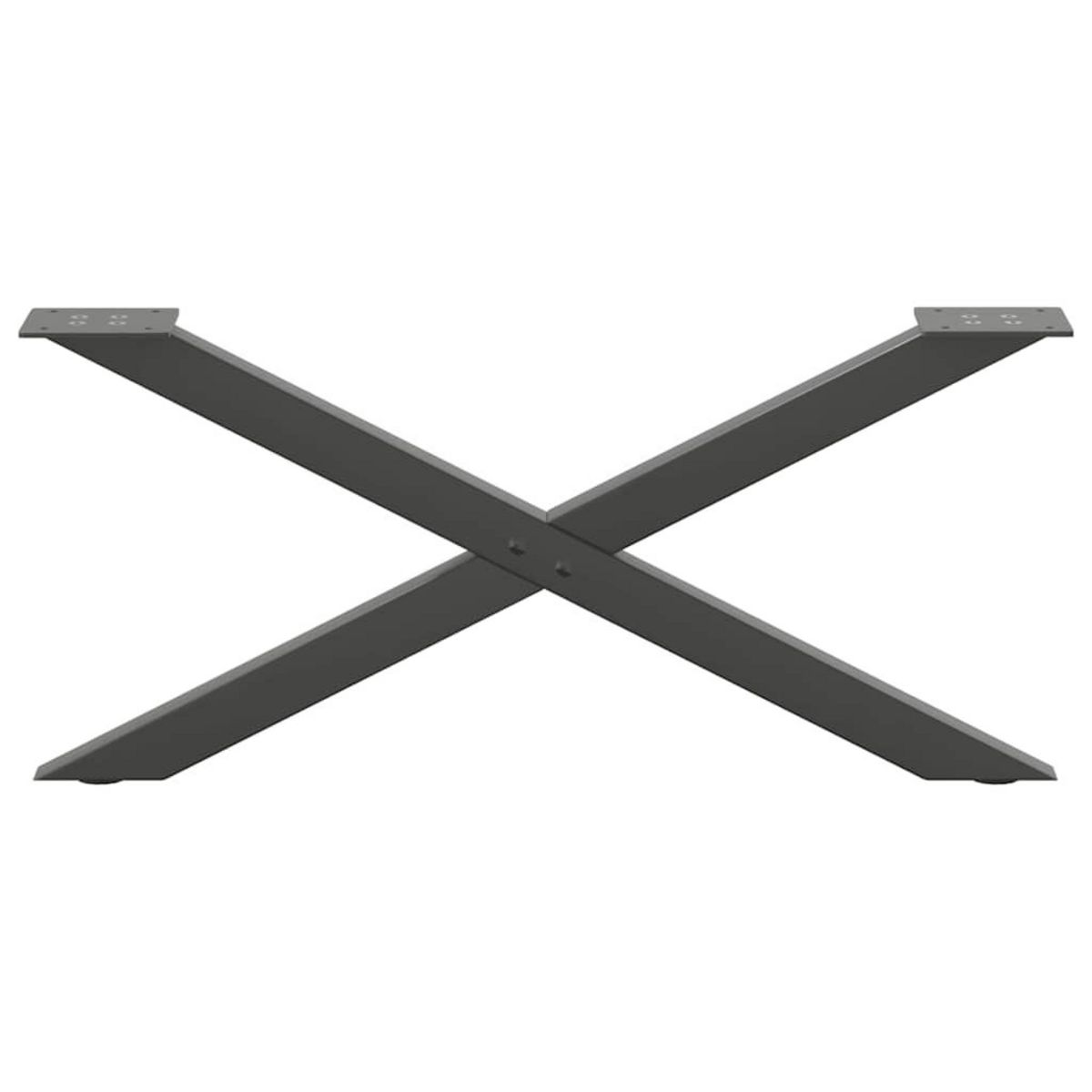 VIDAXL Pieds de table basse forme de X 2 pcs anthracite 70x(30-31) cm