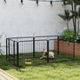 Voir la diapositive 2 : PAWHUT Parc enclos chien modulable pliable 6 panneaux H.60cm porte verrouillable acier époxy noir