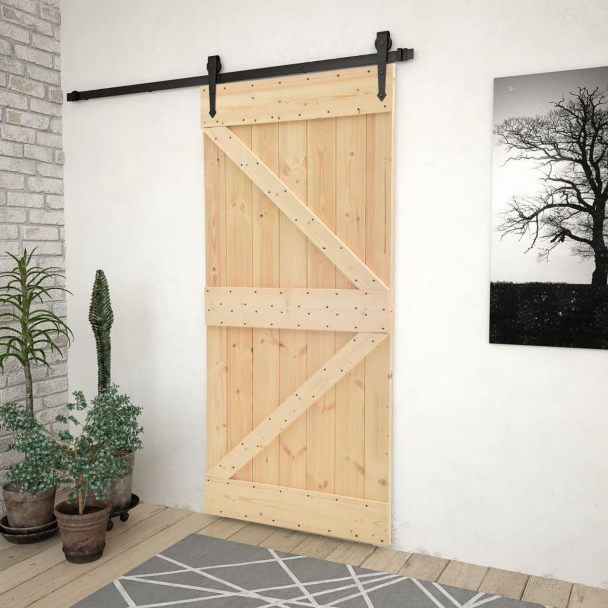 VIDAXL Porte coulissante avec kit de quincaillerie 90x210cm Pin massif